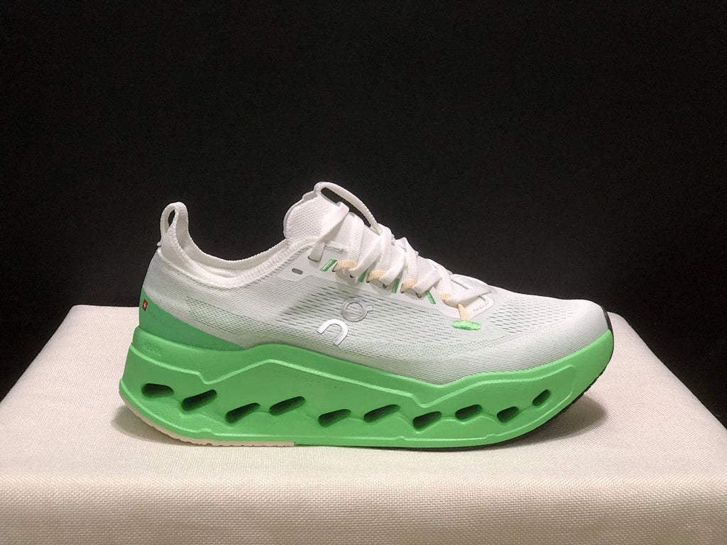 On Cloudsurfer Max White Green Running Shoes