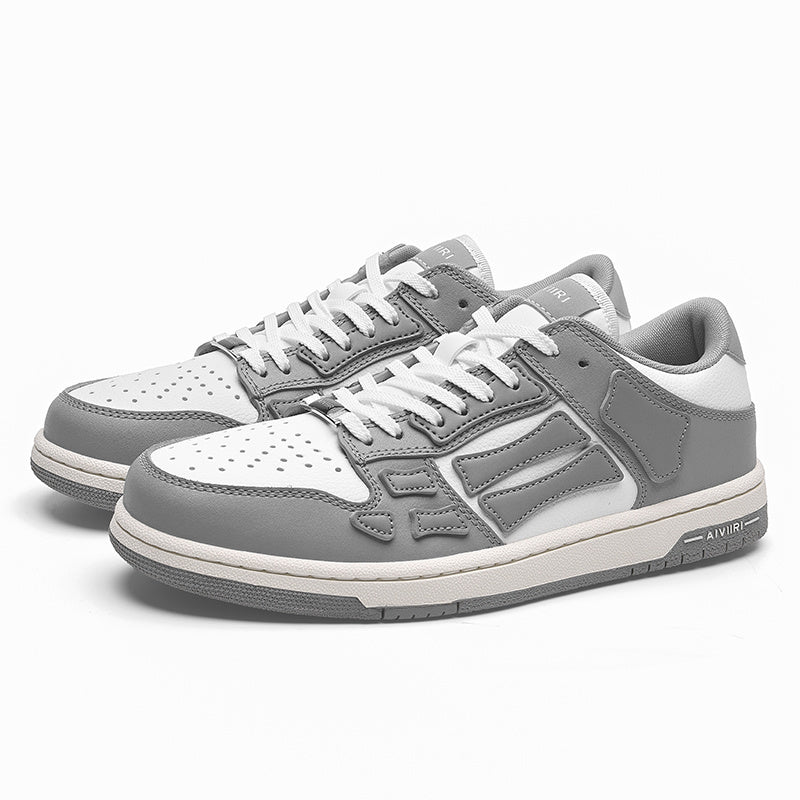 AIVIIRI Gray and White Low-Top Sneakers MFS003-043