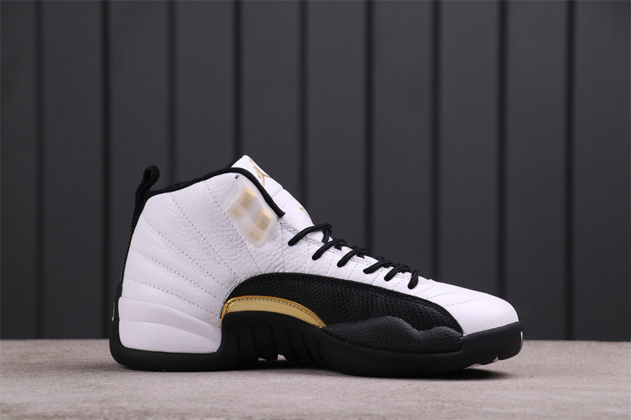 Jordan Air Jordan 12 Reverse Flu Game Sneakers White Black Gold