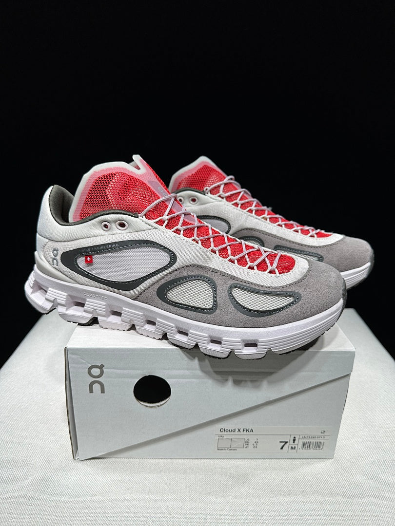 On Cloud X FKA Twigs Sneakers, Gray and Red