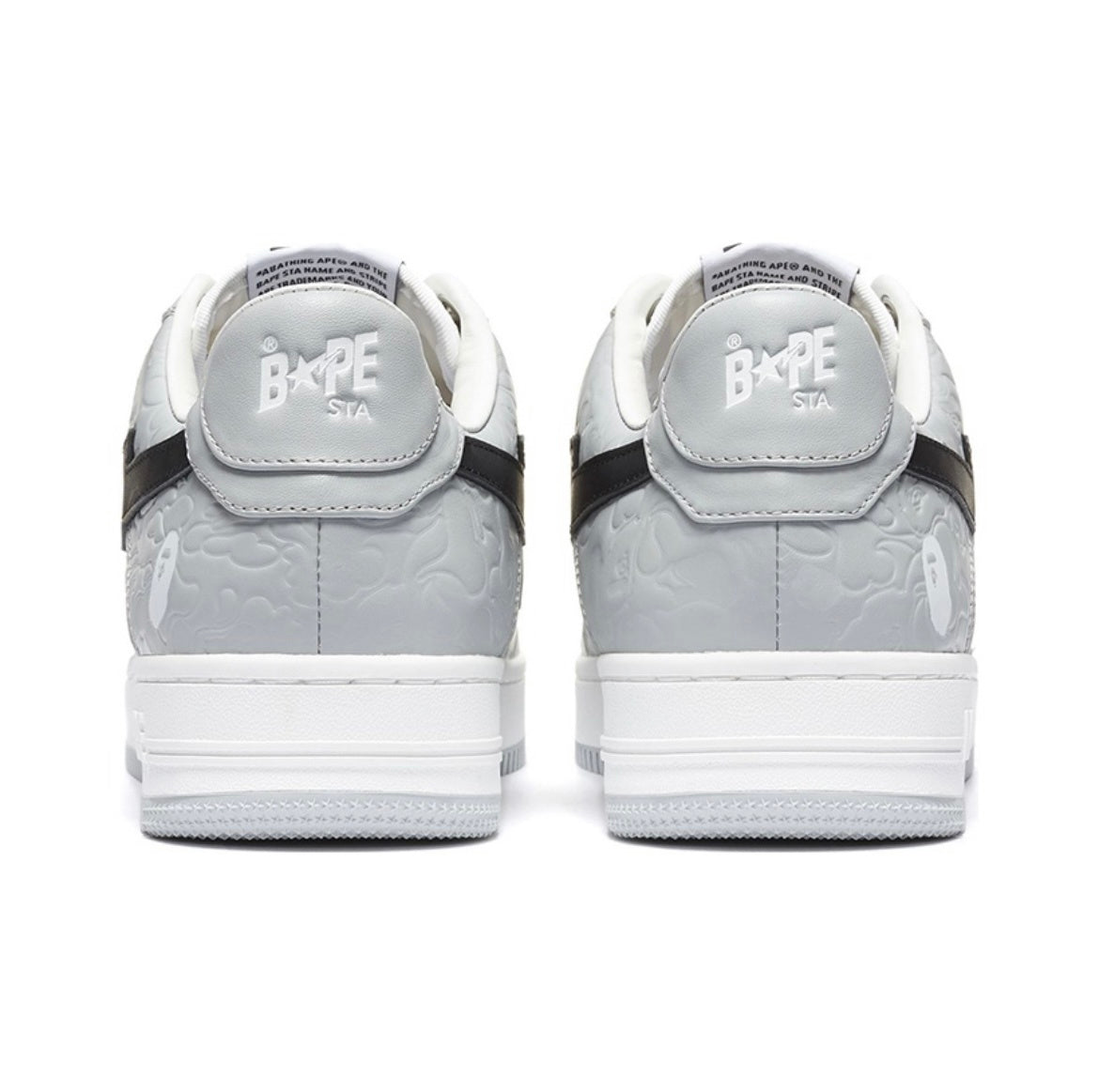 BAPE STA Low Sneakers in Gray and White