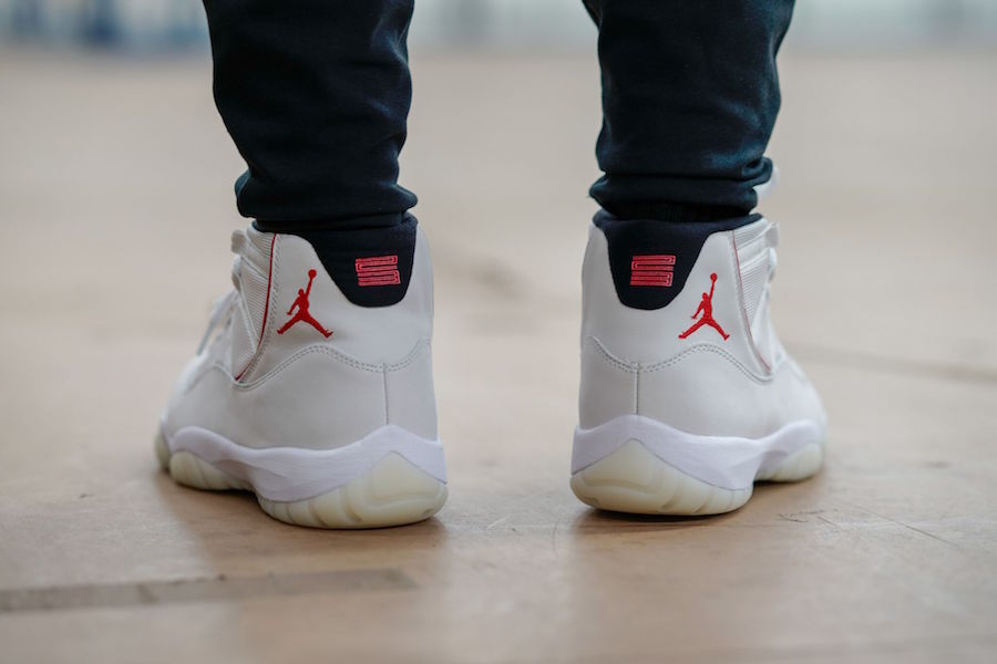 Jordan Air Jordan 11 Platinum Tint White High-Top Sneakers