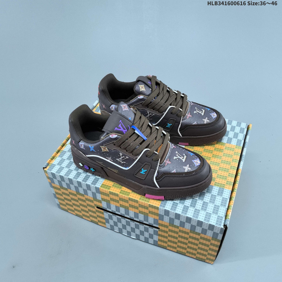 Louis Vuitton Trainer Sneakers in Brown Monogram Print
