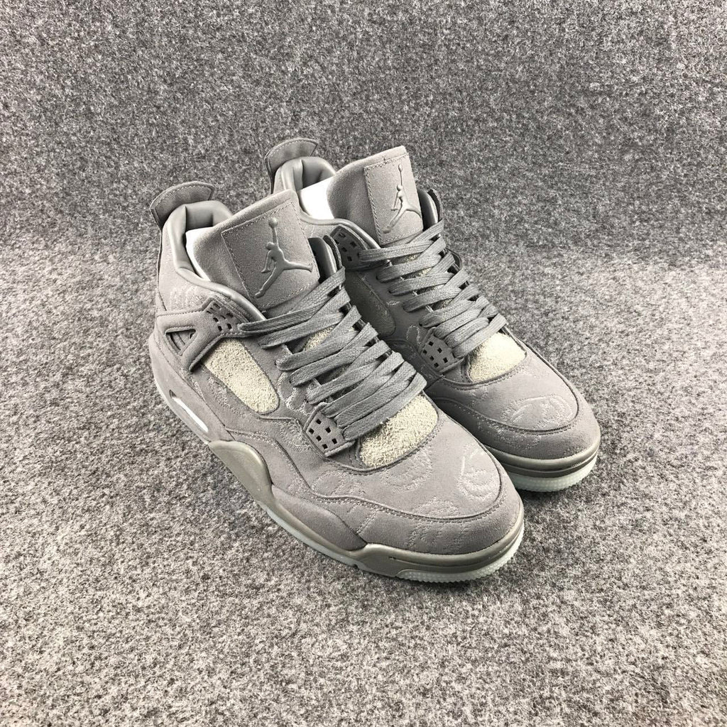 Jordan 4 KAWS Sample High-Top Sneakers in Grey