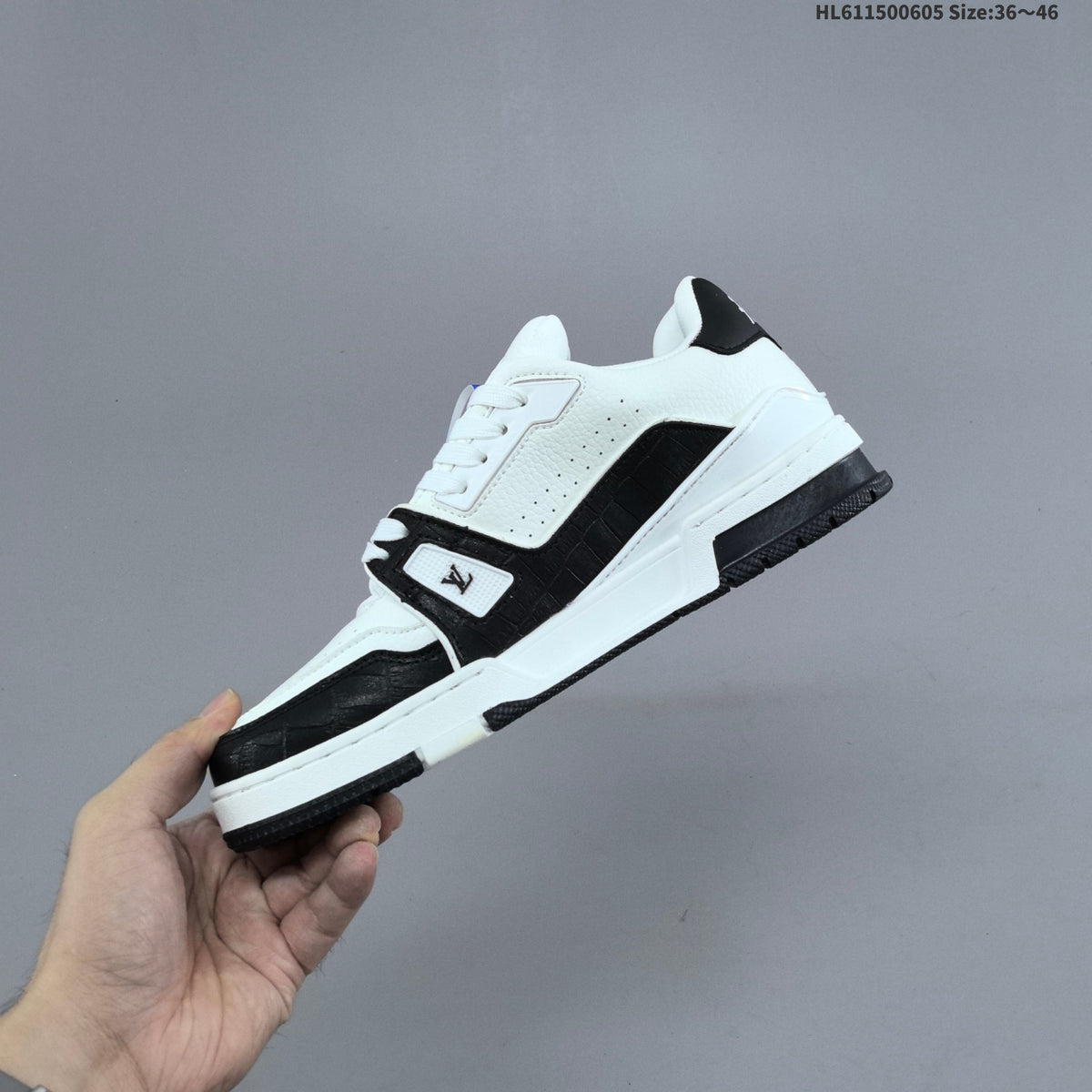 Louis Vuitton Low-Top Sneakers in White with Floral or Black Trim