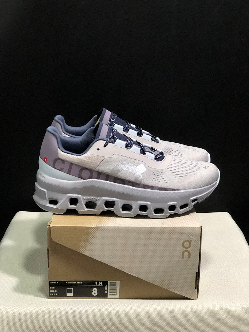 On Cloudmonster Sneakers in Gray and Purple