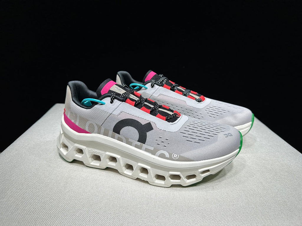 On Cloudmonster Running Shoes in Gray and Brown