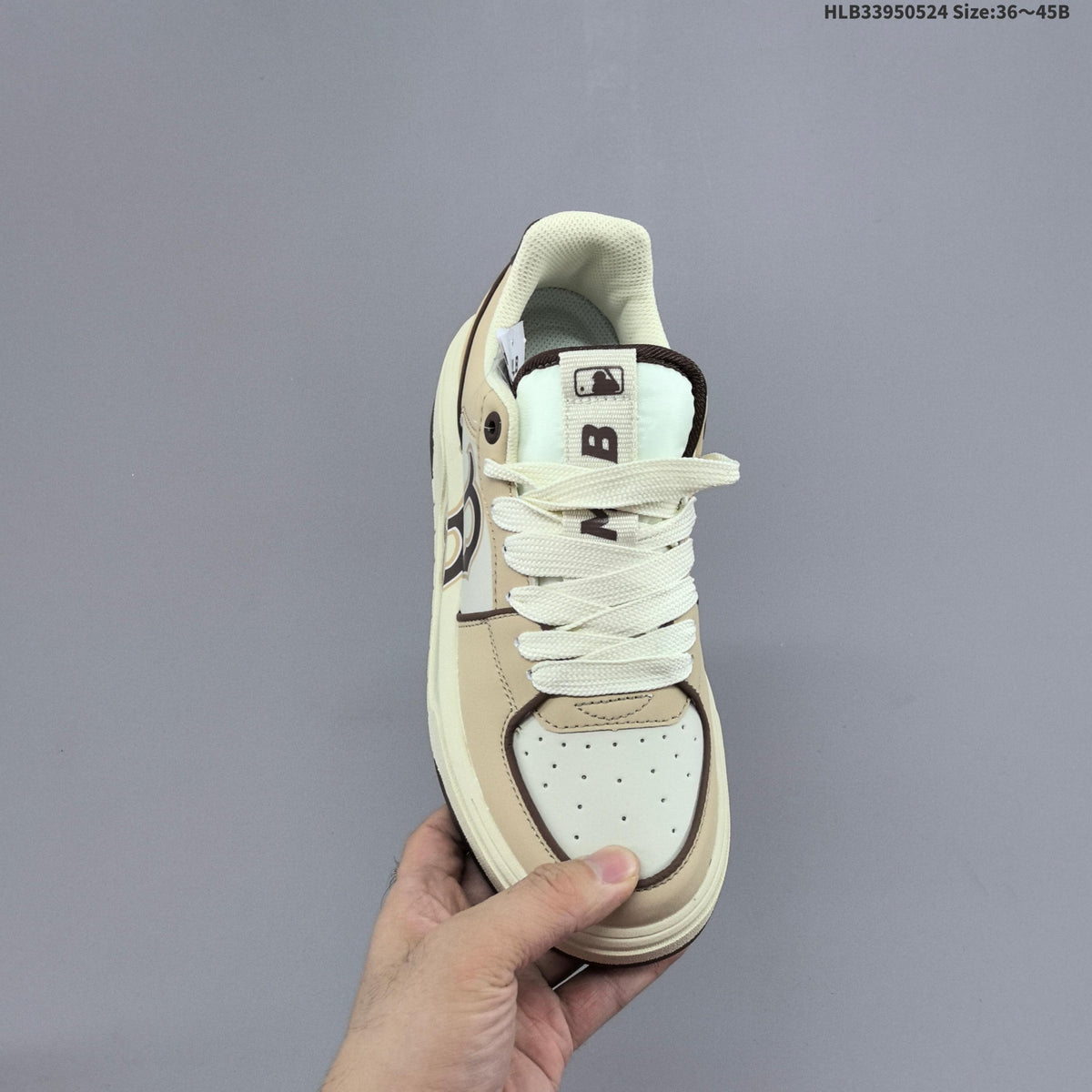 MLB Chunky Liner Low-Top Sneakers, Beige and Cream