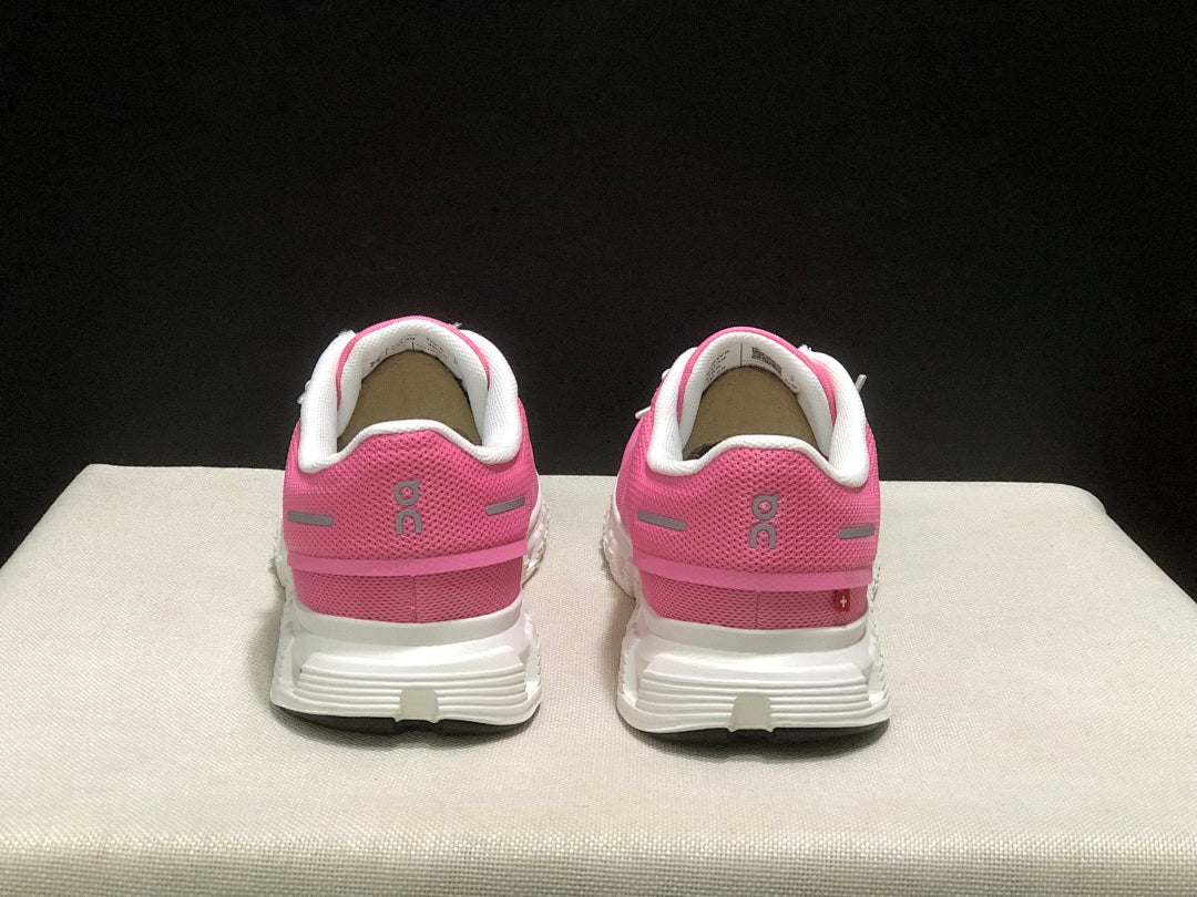 On Cloud 6 Sneakers in Pink and White