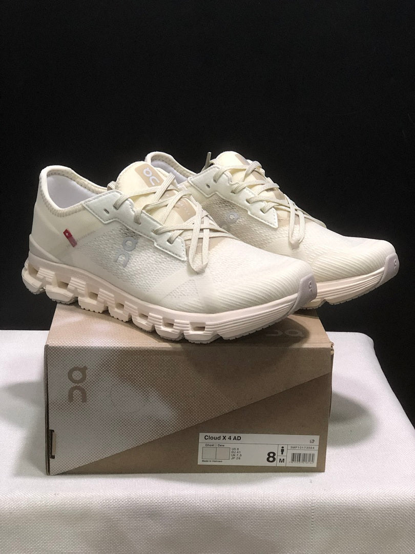 On Cloud X 4 AD Sneakers in Ghost and Dew