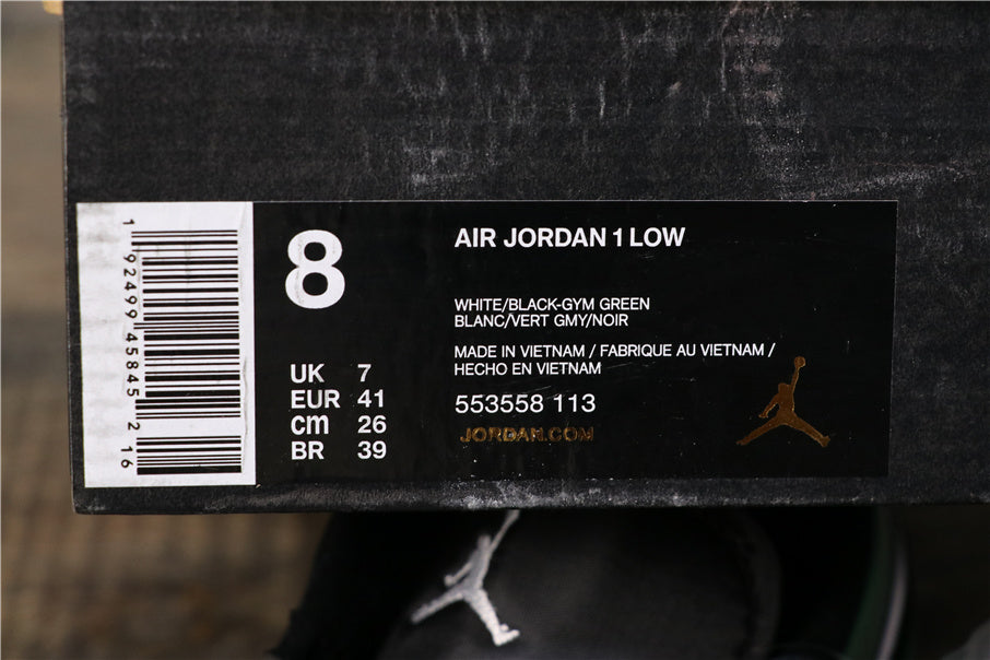 Jordan 1 Low Black Green Sneakers 553558-113
