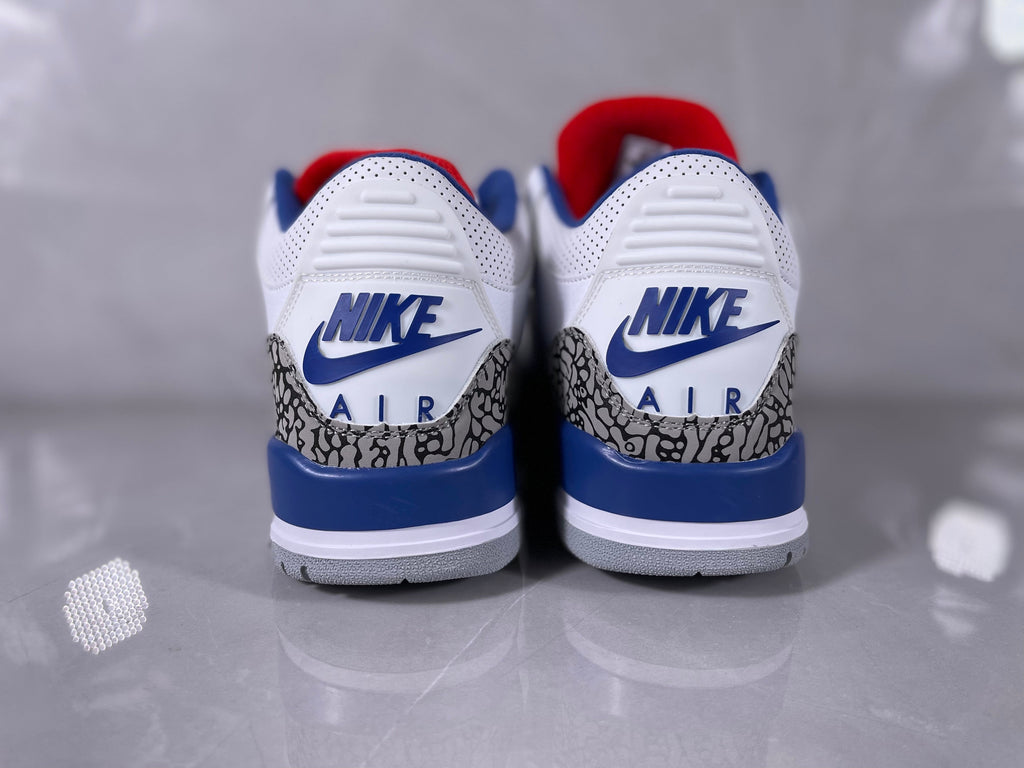 Nike Air Jordan 3 White Blue Elephant Print Sneakers