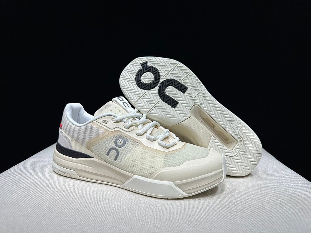 On The Roger Advantage Pro Sneakers in Cream and Black