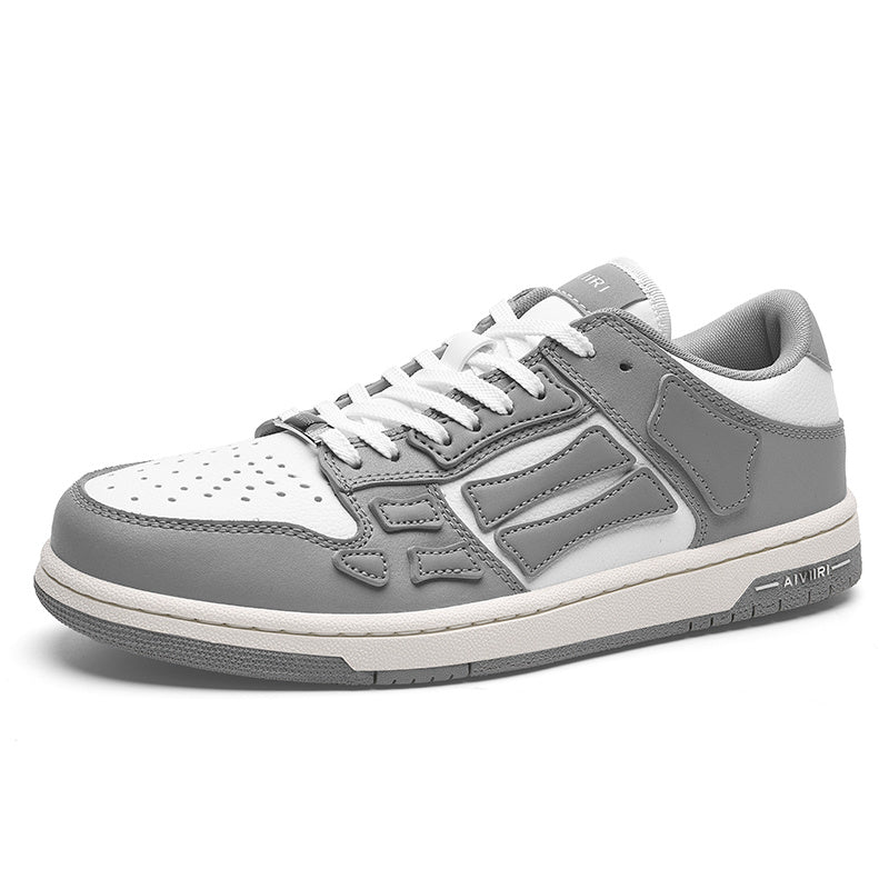 AIVIIRI Gray and White Low-Top Sneakers MFS003-043
