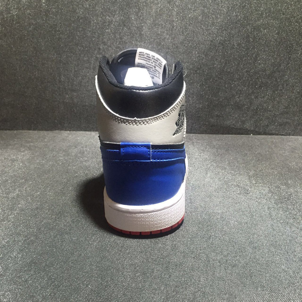 Jordan 1 High Three-Color Sneaker in Black, Blue and Red