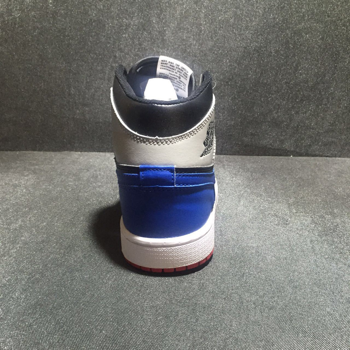 Jordan 1 High Three-Color Sneaker in Black, Blue and Red