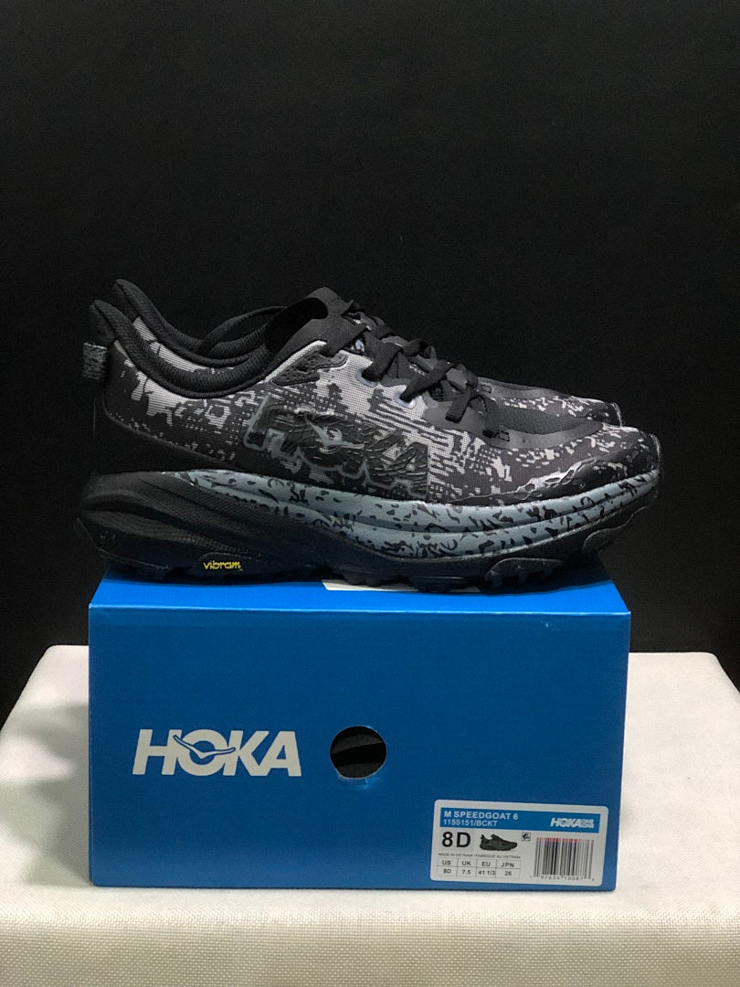 HOKA Speedgoat 6 Trail Running Shoes, Gray Black