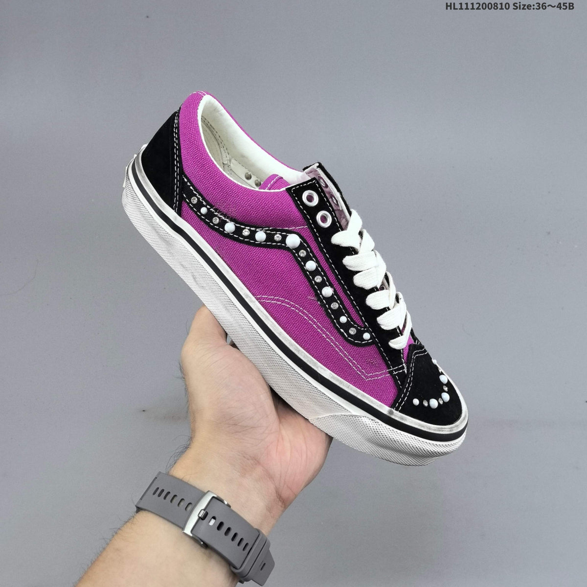 Vans Old Skool Platform Low-Top Sneakers, Purple and Black