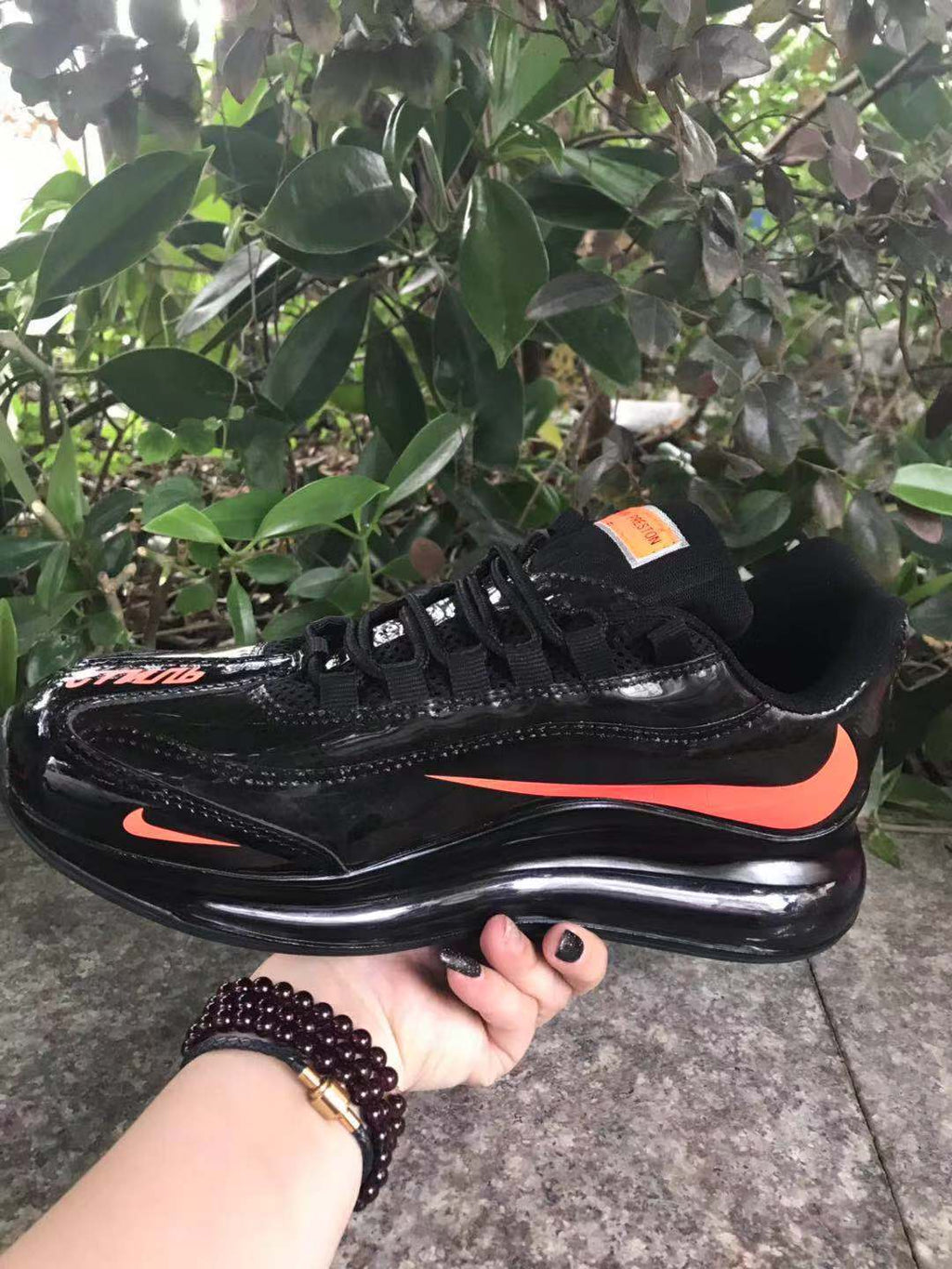 Nike Air Max 720 Sneakers Black and Bright Orange