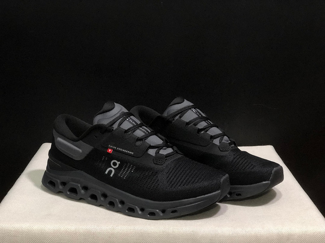 On Cloudstratus 3 Black Running Shoes