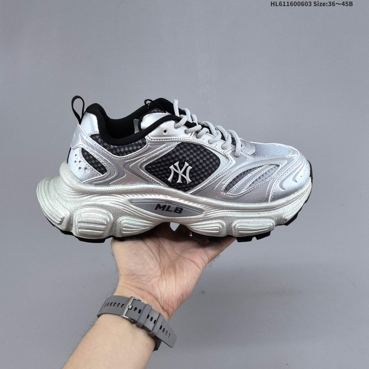 MLB Winner Chunky Low-Top Sneakers Silver 3ASHWC46N