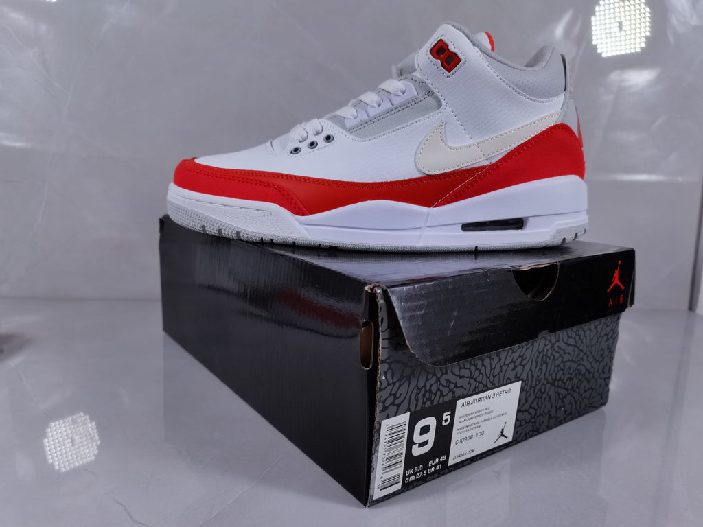 Air Jordan 3 Retro White Red Sneakers