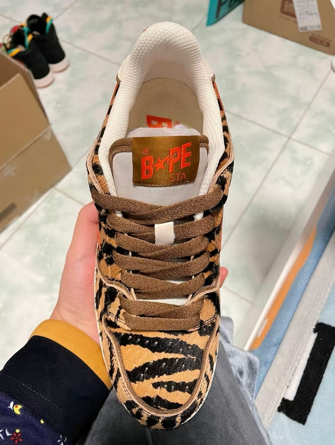 BAPE SK8 STA Tiger-Stripe Low-Top Sneakers