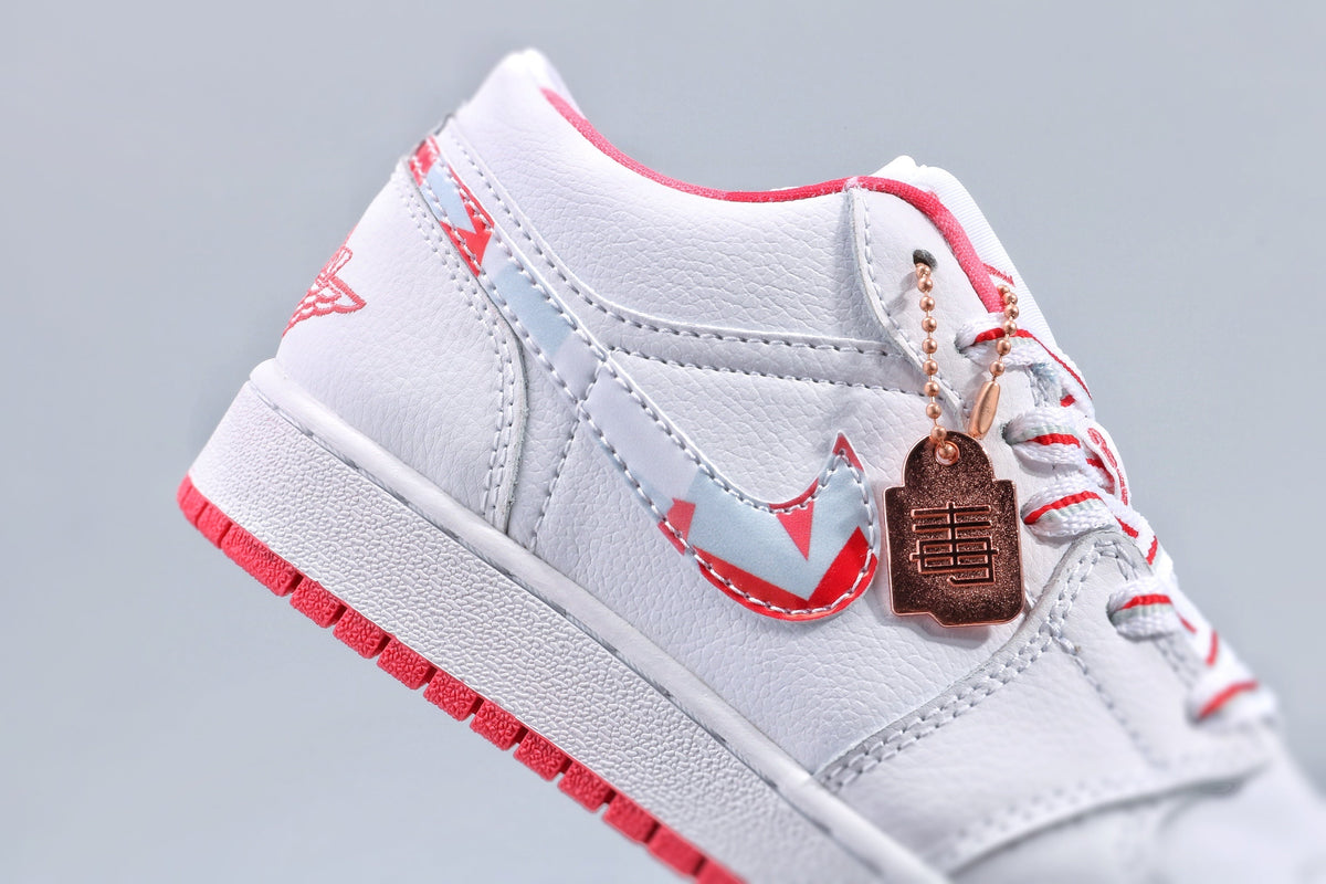 Nike Air Jordan 1 Low White and Pink Women's Sneakers