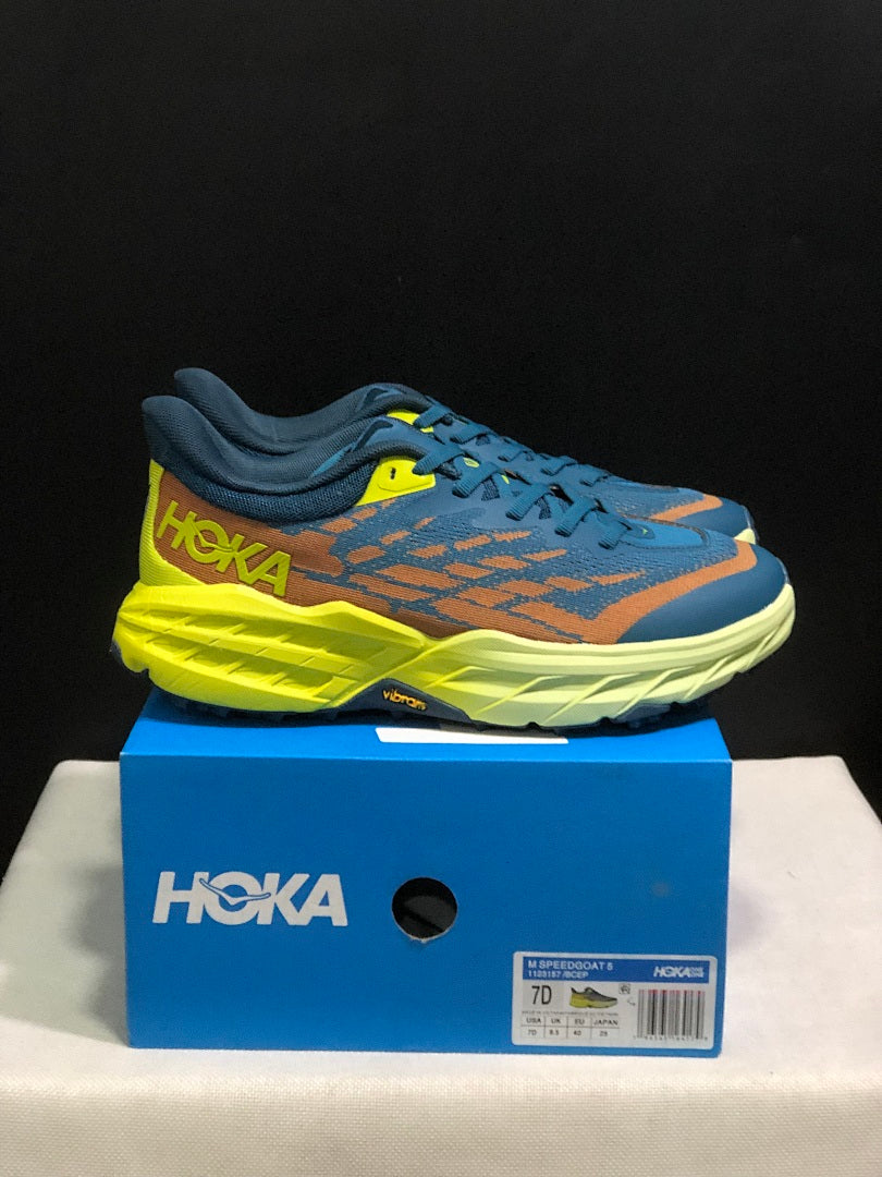 HOKA Speedgoat 6 Trail Running Shoes Blue Yellow