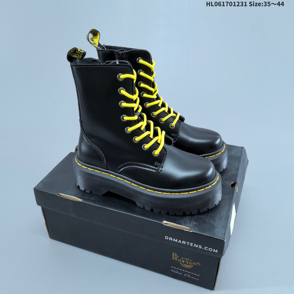 Dr. Martens 1460 Platform Lace-Up Boots in Black