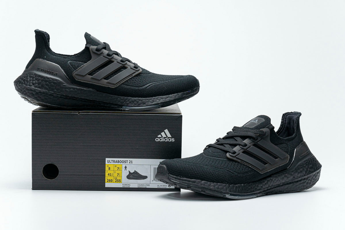 adidas UltraBoost 21 Black Running Sneakers FY0306