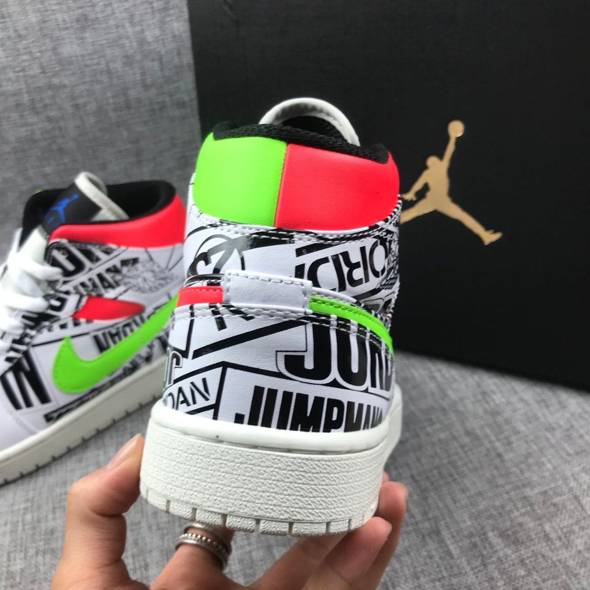 Jordan Air Jordan 1 Mid Graphic Sneakers Black White