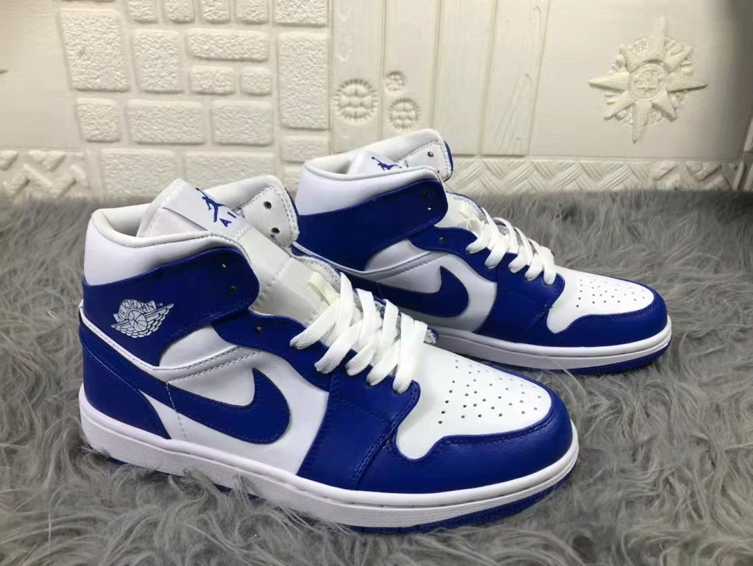 Jordan Air Mid A-J-1 Kentucky White Blue B62-104 Sneakers