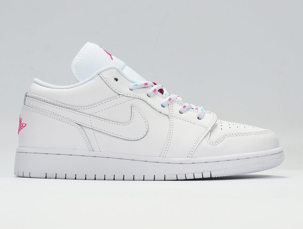 Jordan Air Jordan 1 Low White and Pink Sneakers