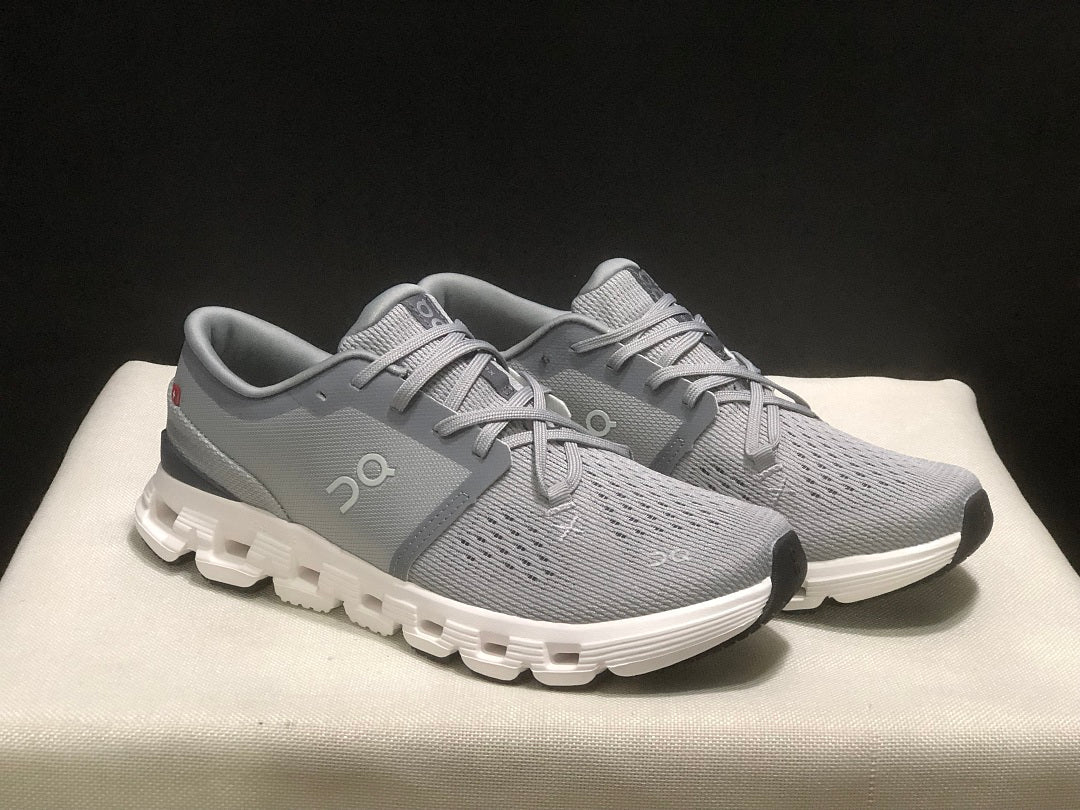 On Cloud X 4 Sneakers in Alloy and Ivory
