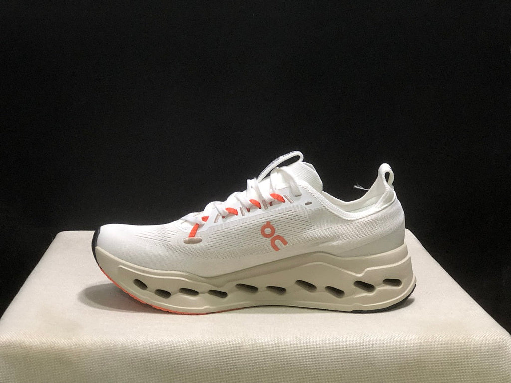 On Cloudsurfer Max Running Shoes Ivory Salmon