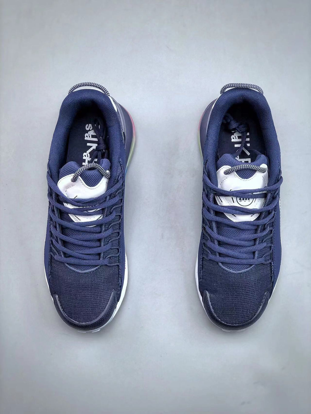 Nike Air Max 270 React Sneakers in Navy and White