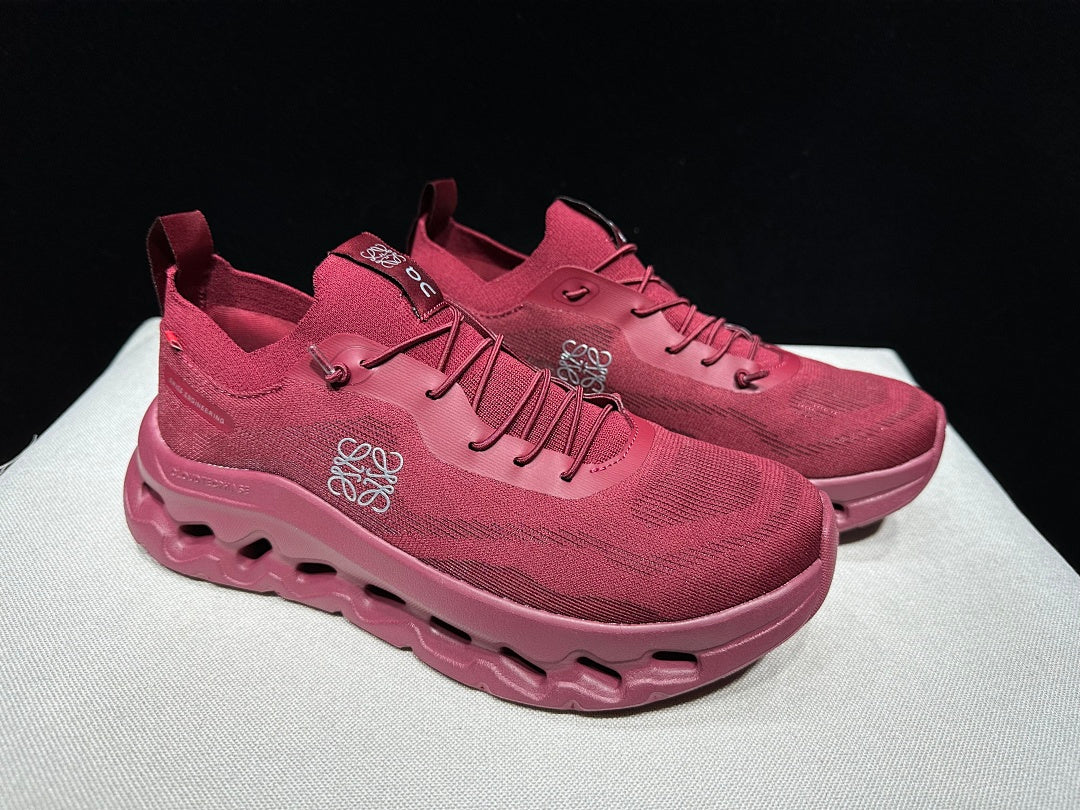 On x Loewe Cloudtilt Sneakers in Cherry Burgundy