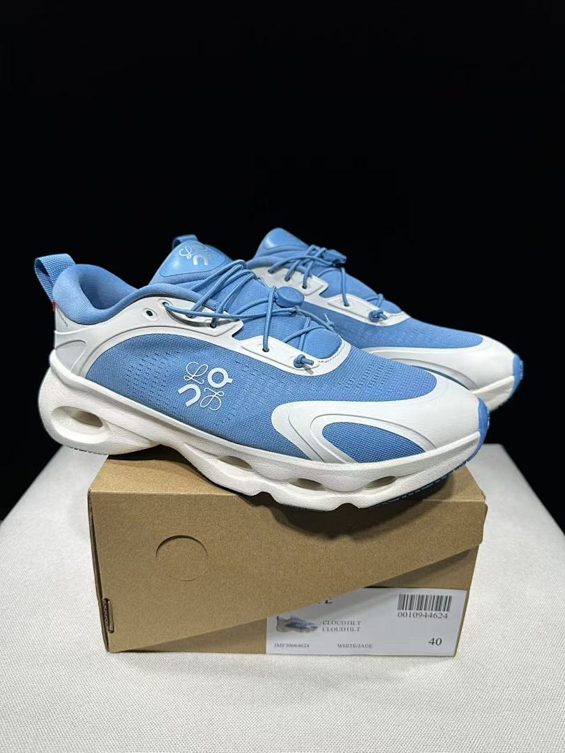 On x Loewe Cloudventure 3.0 Sneakers White and Blue