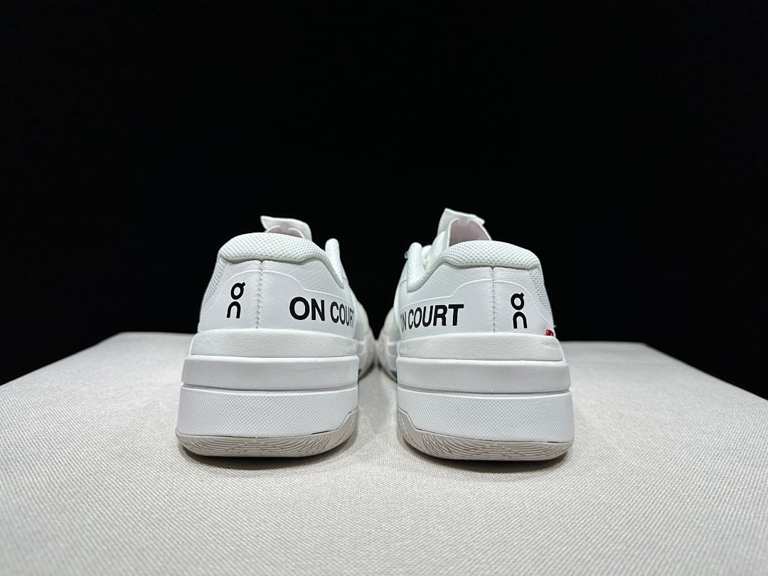 On The Roger Pro Fire Clay White Court Sneakers