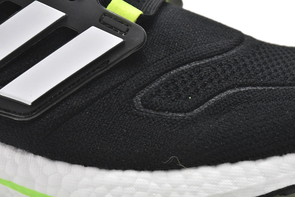 adidas UltraBoost 22 Black Solar Green Running Shoes GX6640