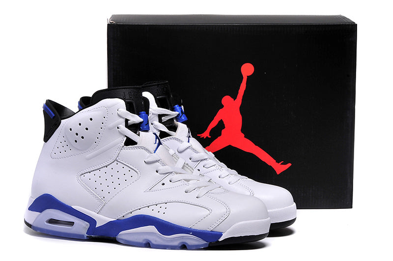 Jordan Air Jordan 6 High-Top Sneakers White and Blue