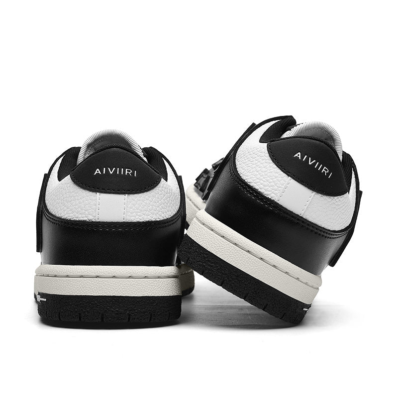 Aiviri Black and White Low-Top Sneakers FS003-004