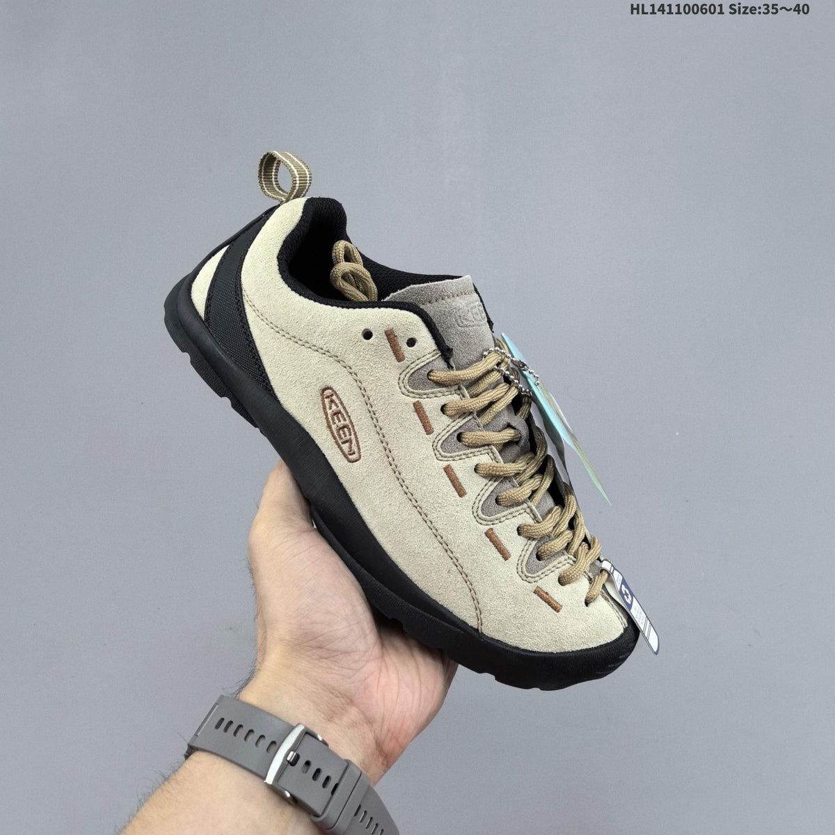KEEN Jasper Low-Top Outdoor Sneakers, Beige and Black