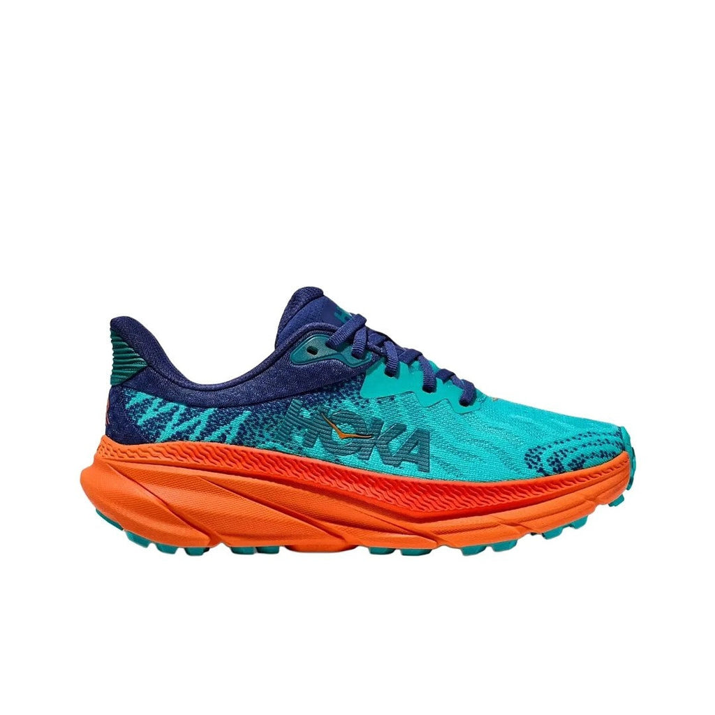 HOKA Challenger 7 Trail Running Shoes - Turquoise and Orange