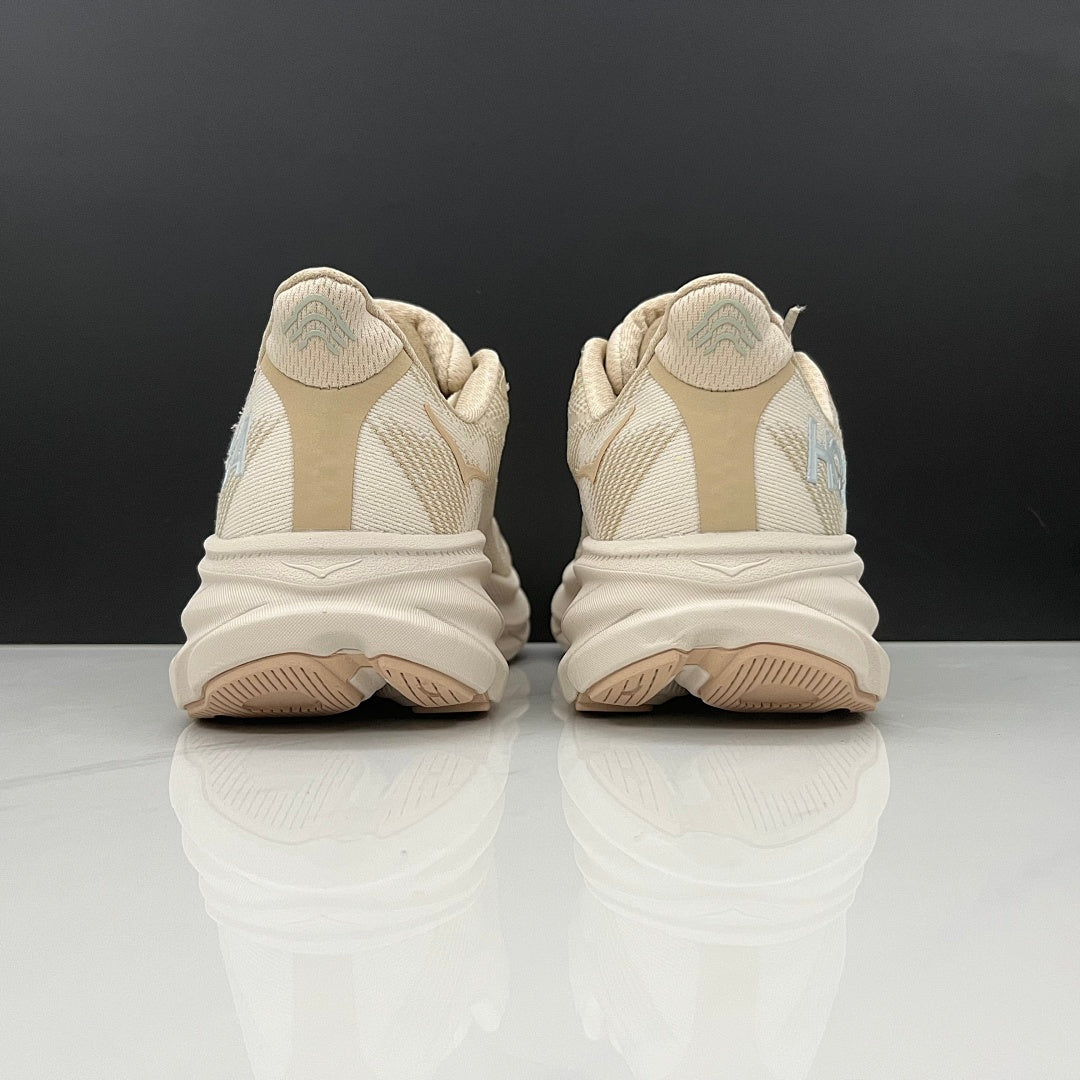 HOKA Clifton 9 Running Shoes in Beige and Tan