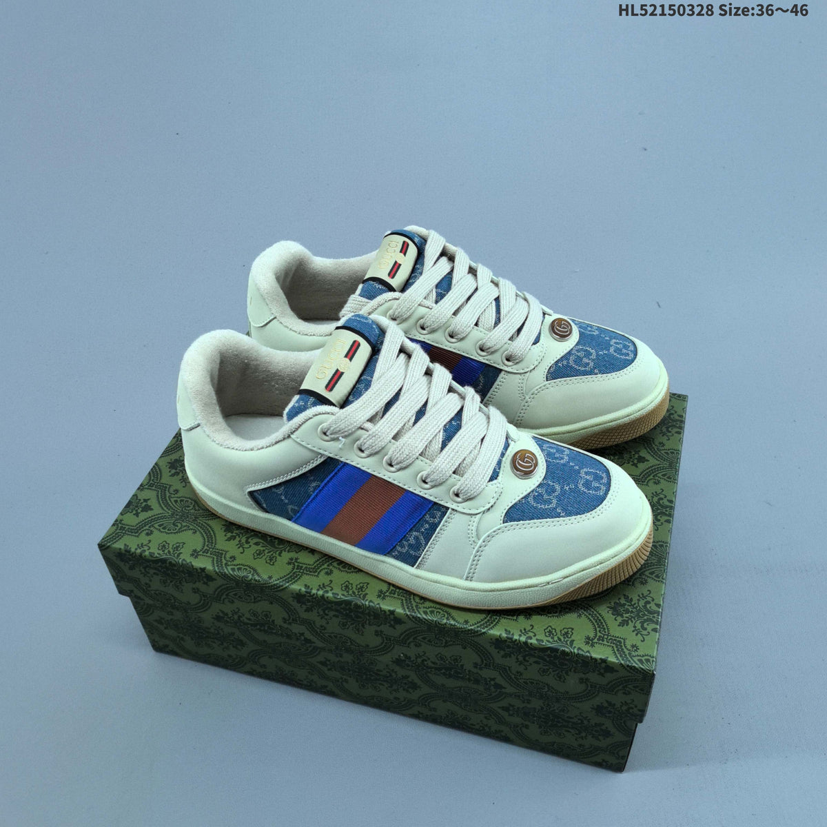 Gucci Screener Distressed Low-Top Sneakers