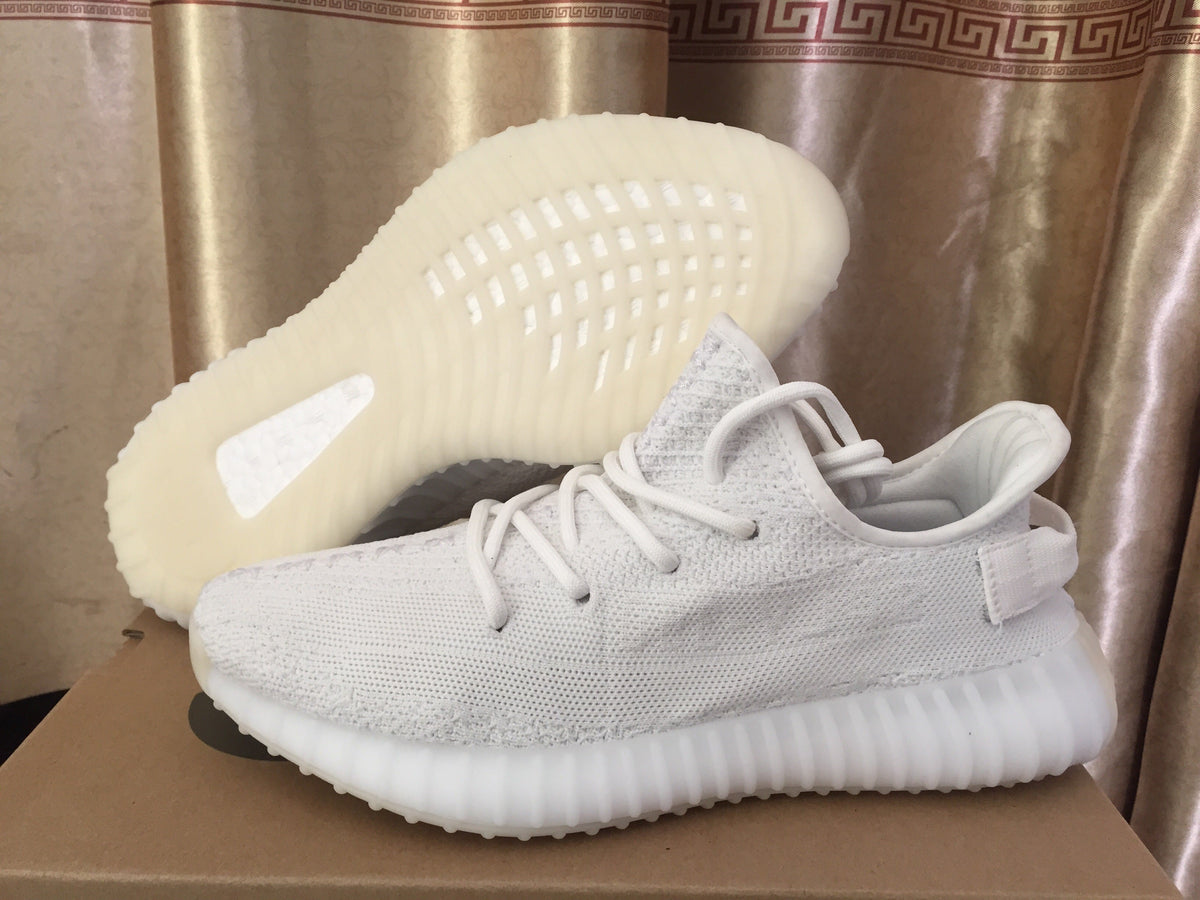 Yeezy 350 V2 White Knit Low-Top Sneakers