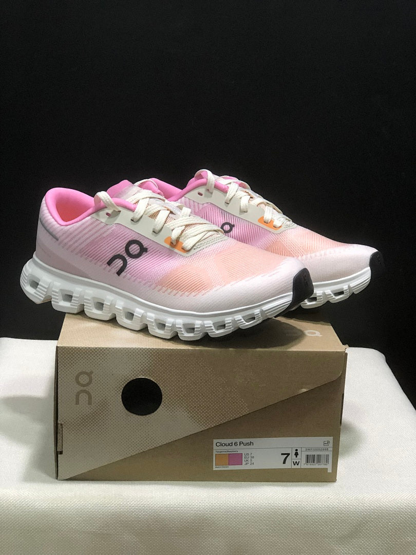 On Cloud 6 Push Pink Running Sneakers