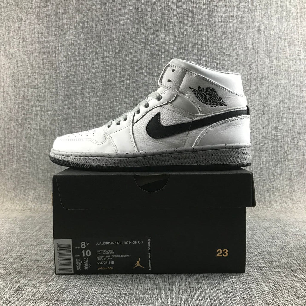 Air Jordan 1 Retro High OG White Grey Dot Sneakers
